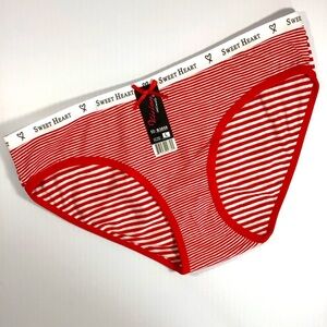 Vision Intimate Red and White Stripe Panties Underwear - Size Large